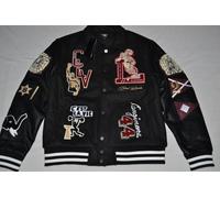 Jordan Craig CARPE DIEM Varsity Bomber Giacca Nera In Lana Nuova Tutte Le Taglie