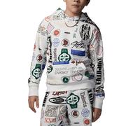 Jordan Felpa da Ragazzi con Cappuccio Mj Essentials All Over Printed Bianca C...