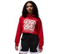 Felpa corta con cappuccio e fodera in satin Jordan Flight Fleece - Donna - Rosso XL (IT 52-54)