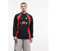 Jordan - Polo da viaggio a maniche lunghe in jersey nero e rosso M