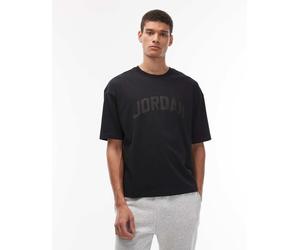 Jordan - T-shirt squadrata nera con grafica del logo-Nero S
