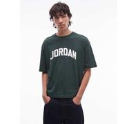 Jordan - T-shirt squadrata verde scuro con logo grafico S