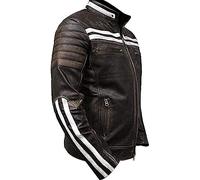 Jorde Calf Cafe Racer Retro 2 - Giacca da uomo in vera pelle invecchiata, stile vintage, colore: nero, Retro 4., 4XL