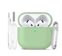 Joremx Custodia protettiva per AirPods 4, materiale protettivo in morbido silicone realizzato per AirPod 4, kit di pulizia e portachiavi adatto per Apple AirPods 4th e AirPods 4 versione ANC (2024