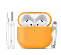 Joremx Custodia protettiva per AirPods 4, materiale protettivo in morbido silicone realizzato per AirPod 4, kit di pulizia e portachiavi adatto per Apple AirPods 4th e AirPods 4 versione ANC (2024