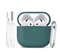 Joremx Custodia protettiva per AirPods 4, materiale protettivo in morbido silicone realizzato per la generazione di custodie AirPod 4, kit di pulizia e portachiavi adatto per Apple AirPods 4th e