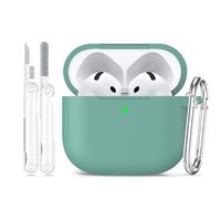 Joremx Custodia protettiva per AirPods 4, materiale protettivo in morbido silicone realizzato per la generazione di custodie AirPod 4, kit di pulizia e un portachiavi adatto per Apple AirPods 4th e