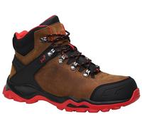JORI Scarpe antinfortunistiche Jo_Powerful Brown Mid S3, da uomo e da donna, in pelle, punta in acciaio, leggere, classiche, marrone, 43 EU