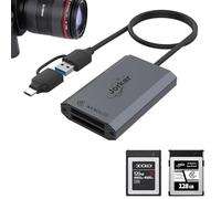 Jorkar CFexpress Tipo B & XQD Lettore USB-C 3.2 10Gbps, Fotocamera Lettore di Scheda Memoria per Nikon Canon Panasonic, Adattatore CF Express Tipo B con USB C & A