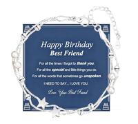 Jormftte Regalo di compleanno per migliore amica, braccialetto in argento con stelle, regalo significativo per donne, ragazze, mamma, sorella, figlia, nipote