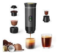JORPETS Portable Coffee Maker 3 in 1 Espresso Machine USB-C Mini Electric Hot Water Coffee Maker Compatible with Ness-Preso, Dolce-Gusto and Ground Coffee Capsules