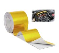 Jortmrd 10Mx5cm Nastro Isolante Termico Golden Nastro Adesivo Alluminio Manicotto Dello Scudo Termico del Tubo di Scarico Nastro Adesivo Riflettente Scudo Termico per Collettori di Scarico Moto e Auto