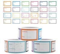Jortmrd 1500 Pezzi Etichette Congelatore Etichette per Data Alimentare Etichetta Autoadesive Universali per Cucina Etichettes Adesive per la Data Degli Alimenti (3 Rotoli, 25 x 40 mm)