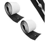 Jortmrd 2 Pezzi Cerniera Autoadesiva 213 cm x 7,6 cm Cerniera Adesiva per Barriera Antipolvere Cerniera Grossa Resistente per Porta Della Tenda di Protezione Aree di Costruzione e Riparazione