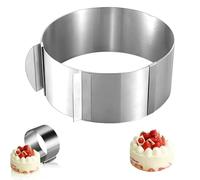 Jortmrd Anello Torta Regolabile Ø 16-30cm Frost Form Cake in Acciaio Inossidabile Cerchio per Torte Stampo Circolare per Torte e Altezza 10cm con Scala Incisa per Dolci,Pasticceria,Torte