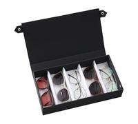 Jortmrd Custodia Occhiali 5 Scomparti Organizer per Occhiali da Vista e da Sole con Coperchio Scatola per Gioielli e Comò, Armadio, Viaggio
