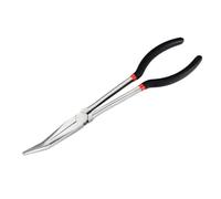 Jortmrd Pinza a Becco Lungo Professionale, Manico Lungo Pinze a Becchi Lunghi Curvo a 25 Gradi in Acciaio al Carbonio per Spazi Stretti, Pesca e Gioielli (280mm Nero)