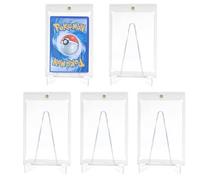 Jortmrd Set di 5 Carte Cornici Acriliche Magnetiche con Supporto, 35PT Trasparente Magnetic Trading Card Holder con Protezione UV, Cornici Carte Collezionabili per Magic, MTG, Sport, Baseball