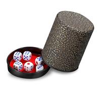 Jortmrd Tazze da Gioco Tazza per dade Pelle con Coperchio Set di Bicchieri in Pelle Include 2 dade