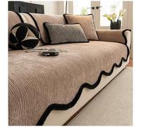 JORTUIO Coperta per Divano 1/2/3/4 posti, Copridivano Angolare, Universale Fodera per Divano a forma di L, Antiscivolo Lavabile Cane Gatti Sofa Protettore(Caffè leggero,90x320cm)