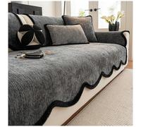 JORTUIO Coperta per Divano 1/2/3/4 posti, Copridivano Angolare, Universale Fodera per Divano a forma di L, Antiscivolo Lavabile Cane Gatti Sofa Protettore(Grigio scuro,90x90cm)