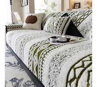 JORTUIO Copridivano 3/2/4 Posti con Penisola,Copertura Divano Angolare,Fodera per Divano a l Copri Divano per Cane Gatti Antiscivolo Sofa Protettore Lavabile(Verde,70x70cm)