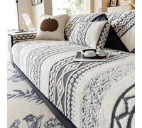 JORTUIO Copridivano 3/2/4 Posti con Penisola,Copertura Divano Angolare,Fodera per Divano a l Copri Divano per Cane Gatti Antiscivolo Sofa Protettore Lavabile(Grigio,90x280cm)