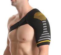 Jorun Tutore per spalla per uomini e donne, manica a compressione regolabile per alleviare dolori, lussazioni articolari, lesioni (giallo, L/XL)