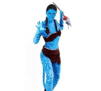 JORXG Costume da guerriera tribale per bambini e donne, include t-shirt, pantaloni, top, cintura, coda e braccialetti per bambini per Halloween, carnevale (S)