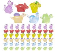 Jorzer 60 mini dinosauri 6 stili mini dinosauri in resina che si illuminano al buio dinosauro luminoso in resina animali casa delle bambole decorazione da giardino Goody filler dinosauri