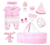 Jorzer Accessori per Bambole 10 Pezzi/Set Accessori per Bambole da 18 Pollici con Vestiti per Culla, biberon per capezzoli e Altri Giocattoli da Gioco.