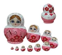 Jorzer Bambole che nidificano russe Set di bambole matrioska in legno con stampa a farfalla Smontaggio e montaggio senza sforzo che nidificano 10 pezzi/set per la decorazione della collezione Rus