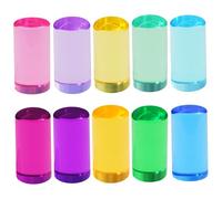 Jorzer Blocchi acrilici per Bambini 10 Pezzi Cilindri da Costruzione da 2 Pollici Cubi Trasparenti traslucidi per la Formazione Scolastica Accessori da Tavolo sensoriali Acrilico.