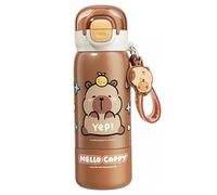 Jorzer Borraccia Capibara con Cannuccia, 380 ml, in Acciaio Inox, Carina, Portatile, per Ufficio, Scuola, Viaggi, Ragazze, caffè