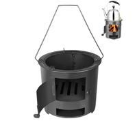 Jorzer Braciere da Tavolo Braciere da Tavolo Portatile con Ampia Apertura Fornello da Campeggio a Basso Fumo Alimentato a Pellet o Legna per Esterni/Patio Vivere ALL'APERTO.