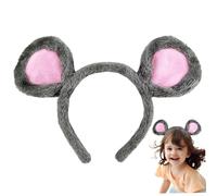 Jorzer Cerchietto con orecchie di topo, 28 x 20 cm, in tessuto, con orecchie carine e adorabili, topi decorativi di colore grigio, per cosplay, parco a tema, per ragazzi e ragazze