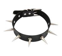 Jorzer Collana girocollo da donna Collana girocollo con borchie In pelle Punk gotico con rivetti borchiati neri a spillo Abito Emo regolabile.