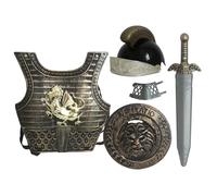 Jorzer Costume da Cavaliere per Bambini Armatura del Drago, Nero, 4-6 Anni, 5 Pezzi