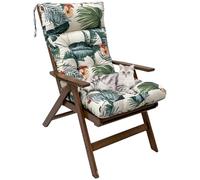 Jorzer Cuscino per sedia a sdraio, 49 x 22 cm, motivo piante tropicali, cuscino per sedia da salotto con cravatta, impermeabile, protezione solare, cuscino reclinabile in tre parti, per interni ed