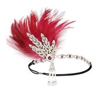 Jorzer Fascia per capelli stile Flapper, copricapo anni '20 con e perla Accessorio per capelli Art Déco vintage per feste dell'età del jazz, Halloween, costume nero