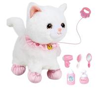 Jorzer Giocattoli per Gatti Gatto Robot interattivo attivato Tramite Voce e Tocco con guinzaglio telecomandato Gattino parlante Che Cammina per Giochi per Ragazzi e Ragazze.