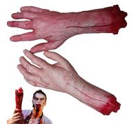 Jorzer Mano Tagliata, 1 Paio di sanguinoso tritato Fanti Falso Realistico Spaventoso Halloween Mani Decorative Decorative Pezzi per la casa per la casa infestata, Scherzo, Festa