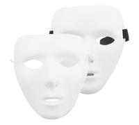Jorzer Maschera bianca di Halloween Maschera intera verniciabile a pieno facciale con cinturini per giochi in per feste in costume uomo + donna.
