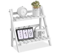 Jorzer Mensola per piante da interni, 33 x 17 x 35 cm, ispessita, pieghevole, a doppio strato, scaletta salvaspazio con griglia divisoria per la decorazione del tavolo