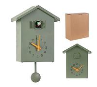 Jorzer Orologi per cucù Uccello Orologio da Parete Moderno con Arte da Parete cuculo Orologio a Batteria per Uccelli Orologi per Il Soggiorno Cucina Ufficio Verde