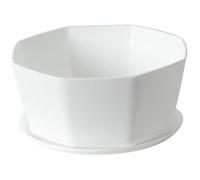 Jorzer Piante grasse vivono vasi per piante grasse da 20,3 cm, vasi in ceramica per piante grasse con foro di drenaggio, vaso per piante poco profonde, vaso rotondo per bonsai con vassoio in bambù