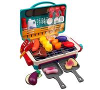 Jorzer Set da Gioco per Barbecue per Bambini, 35 Pezzi/Set, di Giocattoli da Cucina per Alimenti Simulati Che cambiano Colore, con Fumo e Luce, Accessori da Cucina Divertenti in 2 modalità per ragazz