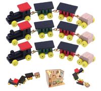 Jorzer Set di Treni in Miniatura, 3 Set di Simulazione di Treni a Vapore per Case delle Bambole, Miniature di in Legno Naturale per Case delle Bambole, Giocattoli di finzione