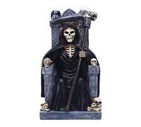 Jorzer Statua della morte di Halloween Morte Statua Tristo Mietitore Resina Scheletro Decorazione Desktop