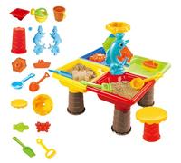 Jorzer Tavolo ad Acqua per Bambini con Simpatico Delfino, 1 Set di Tavolo con Sabbia Colorata, sensoriale Quadrato, interattivo con Acqua e Sabbia per Lo Sviluppo Genitori-Figli
